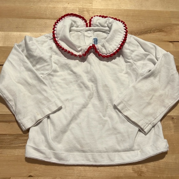 JACADI PARIS RUFFLE PETER PAN LONG SLEEVE TOP - SIZE 24M - Picture 1 of 6